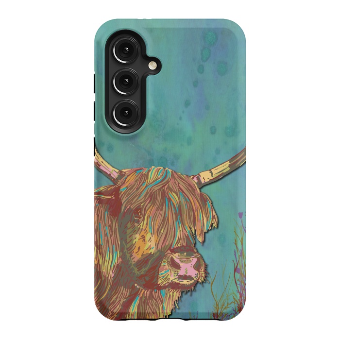 Galaxy S24 StrongFit Highland Cow by Lotti Brown