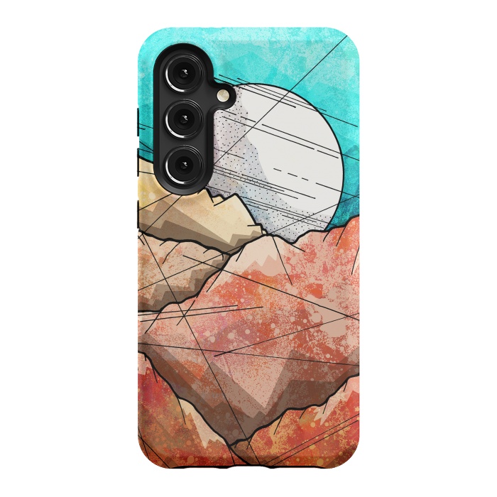 Galaxy S24 StrongFit Copper rocks under the moon by Steve Wade (Swade)