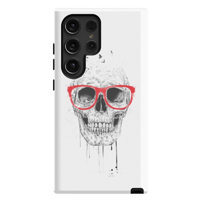 Galaxy S24 Ultra StrongFit Skull with red glasses by Balazs Solti