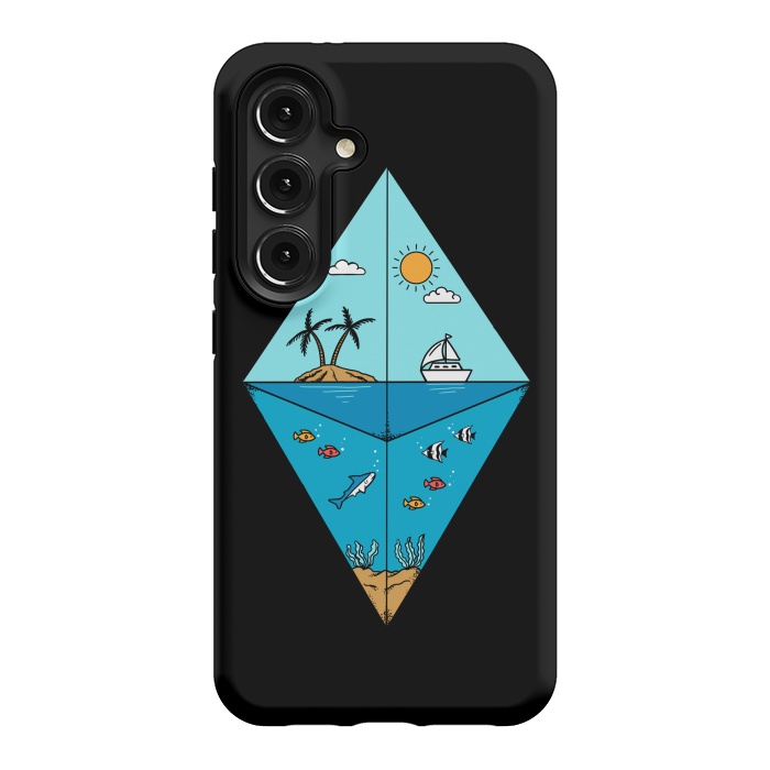 Galaxy S24 StrongFit Diamond Landscape Black by Coffee Man