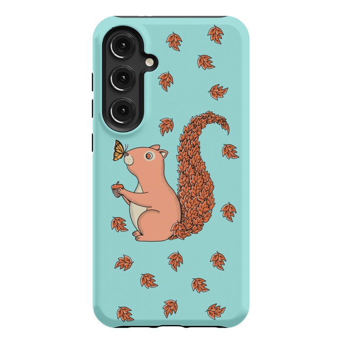 Galaxy S24 Plus StrongFit Squirrel and Butterfly by Coffee Man
