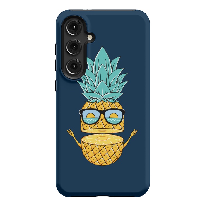 Galaxy S24 Plus StrongFit Pineapple Sunglasses Blue by Coffee Man
