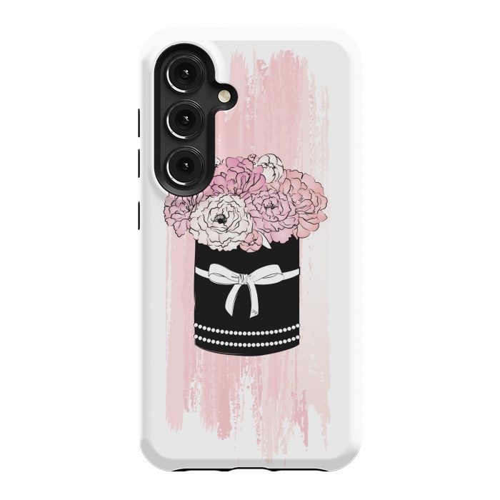 Galaxy S24 StrongFit Flower Box with pink Peonies by Martina