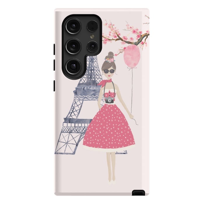 Galaxy S24 Ultra StrongFit Trendy Girl in Spring in Paris by DaDo ART