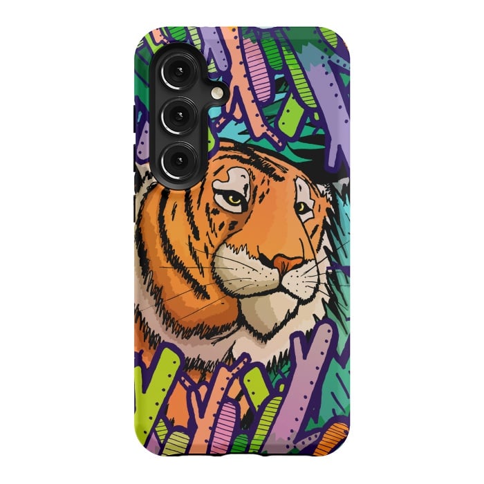 Galaxy S24 StrongFit Tiger in the undergrowth  by Steve Wade (Swade)