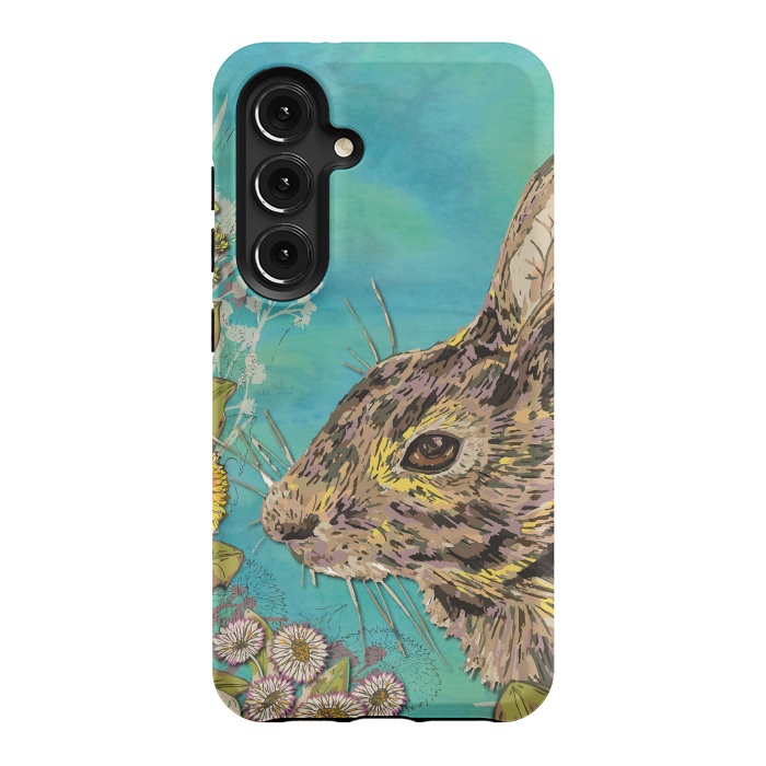 Galaxy S24 StrongFit Rabbit and Daisies by Lotti Brown