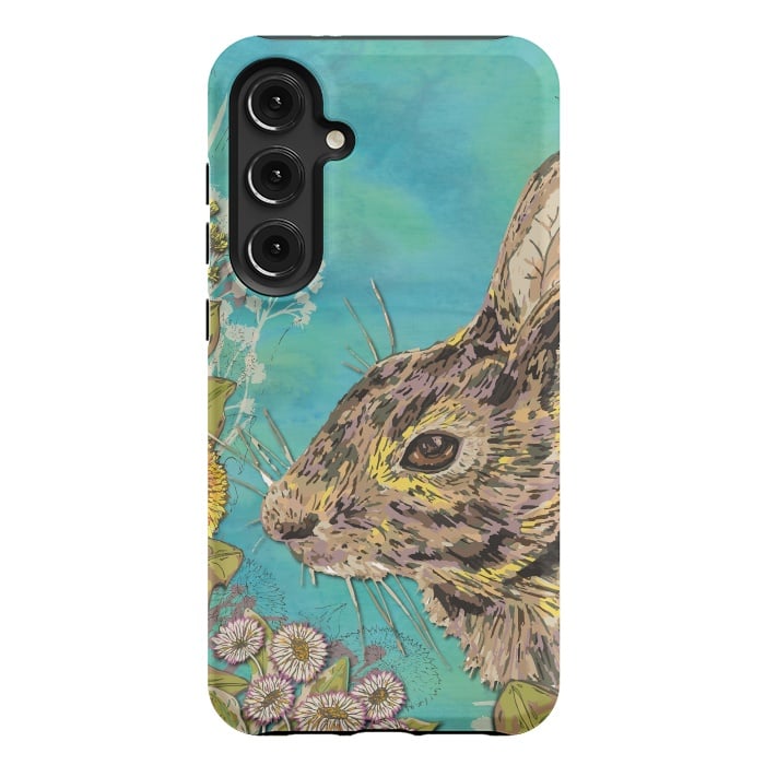 Galaxy S24 Plus StrongFit Rabbit and Daisies by Lotti Brown
