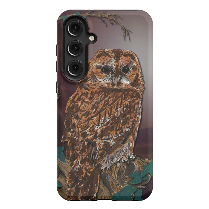 Galaxy S24 Plus StrongFit Tawny Owl - Mistress of the Night by Lotti Brown