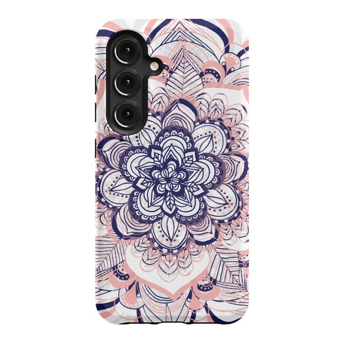 Galaxy S24 StrongFit Purple, Blue and Pink Netted Mandala by Tangerine-Tane