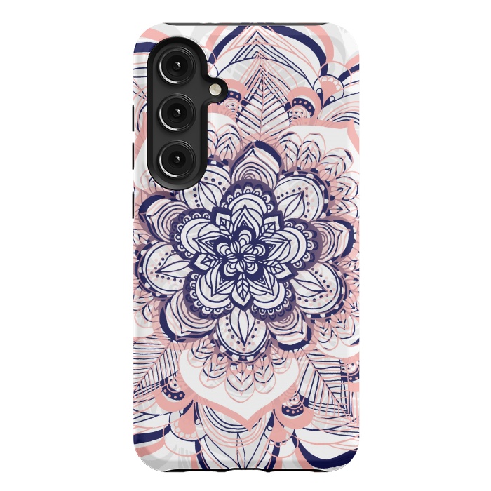 Galaxy S24 Plus StrongFit Purple, Blue and Pink Netted Mandala by Tangerine-Tane
