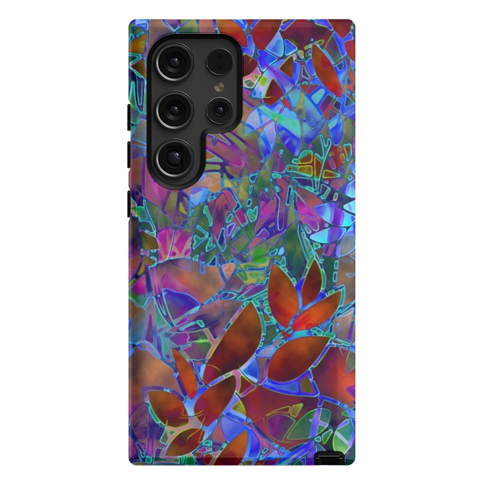 Galaxy S24 Ultra StrongFit Floral Abstract Stained Glass G174 by Medusa GraphicArt