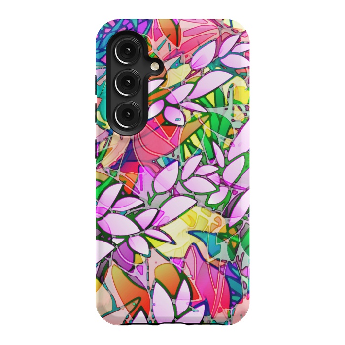 Galaxy S24 StrongFit Grunge Art Floral Abstract G130  by Medusa GraphicArt