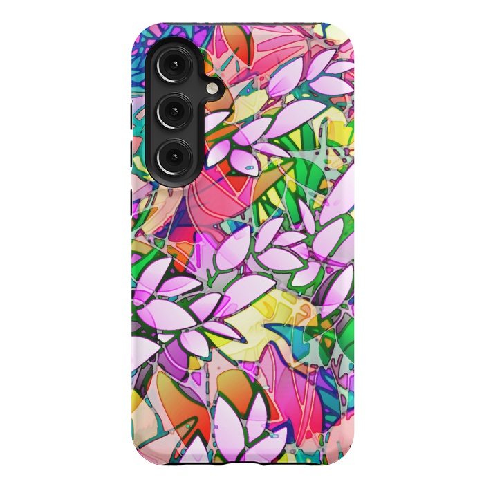Galaxy S24 Plus StrongFit Grunge Art Floral Abstract G130  by Medusa GraphicArt