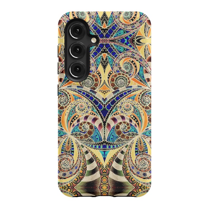 Galaxy S24 StrongFit Drawing Floral Zentangle G240 by Medusa GraphicArt