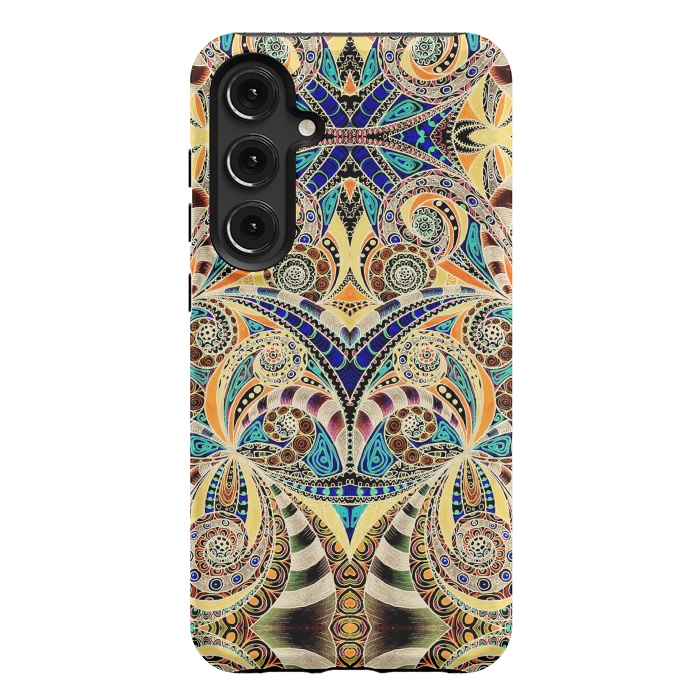Galaxy S24 Plus StrongFit Drawing Floral Zentangle G240 by Medusa GraphicArt