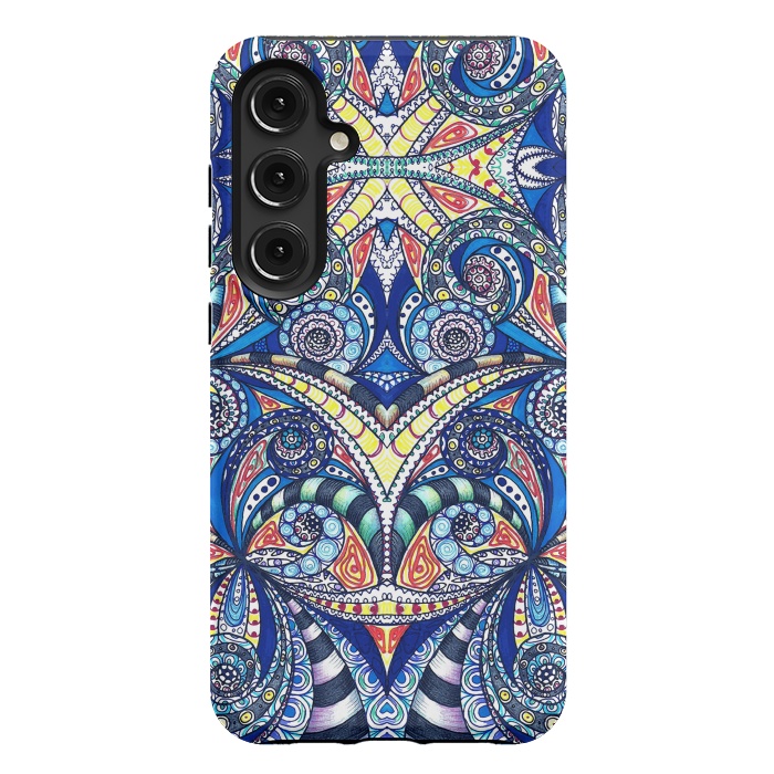 Galaxy S24 Plus StrongFit Drawing Floral Zentangle G7B by Medusa GraphicArt