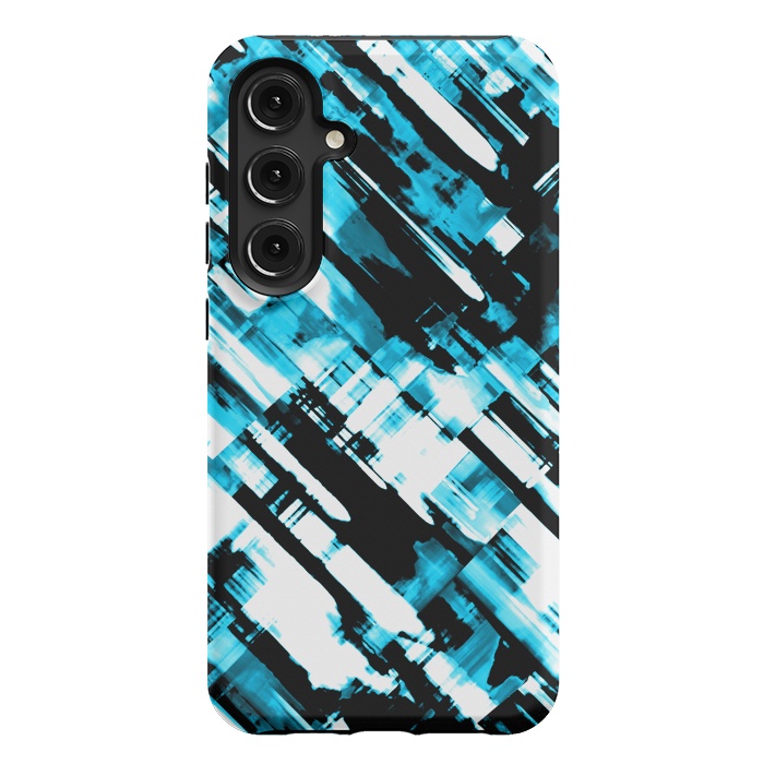 Galaxy S24 Plus StrongFit Hot blue and black digital art G253 by Medusa GraphicArt