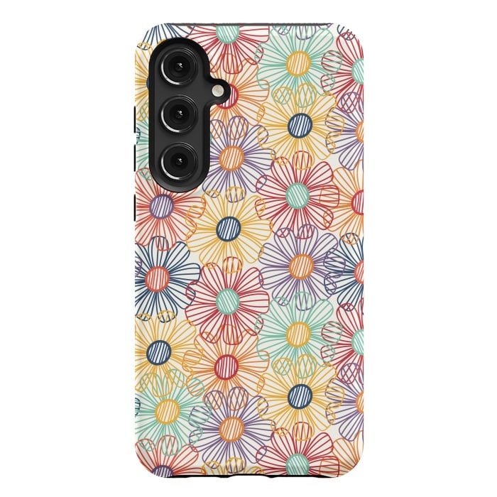 Galaxy S24 Plus StrongFit RAINBOW FLORAL by TracyLucy Designs