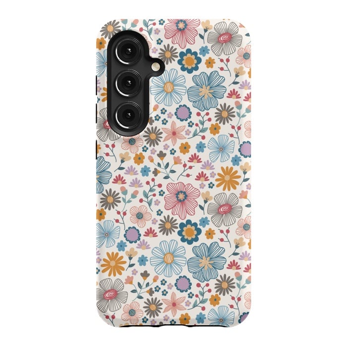 Galaxy S24 StrongFit Winter Wild Bloom  by TracyLucy Designs