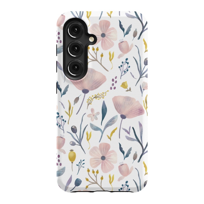 Galaxy S24 StrongFit Delicate Pastel Floral by Noonday Design