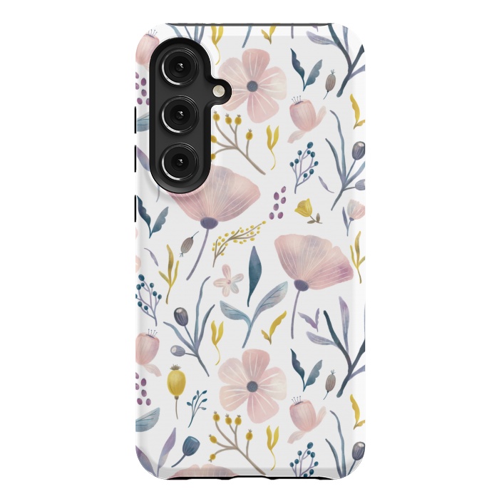 Galaxy S24 Plus StrongFit Delicate Pastel Floral by Noonday Design