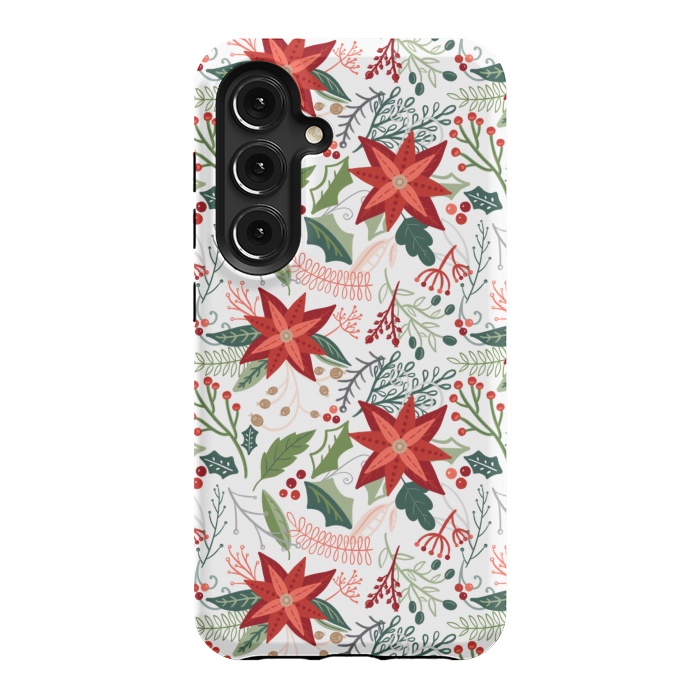 Galaxy S24 StrongFit Festive Poinsettias by Noonday Design