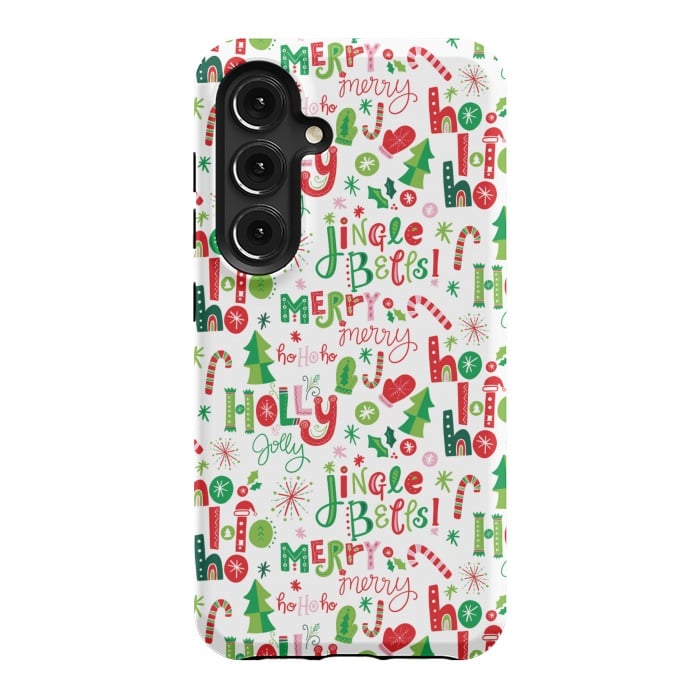 Galaxy S24 StrongFit Festive Christmas Lettering by Noonday Design