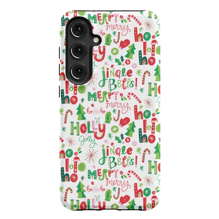 Galaxy S24 Plus StrongFit Festive Christmas Lettering by Noonday Design
