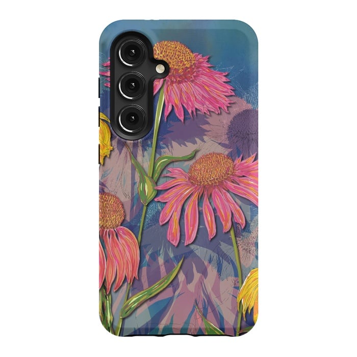 Galaxy S24 StrongFit Pink Coneflowers by Lotti Brown