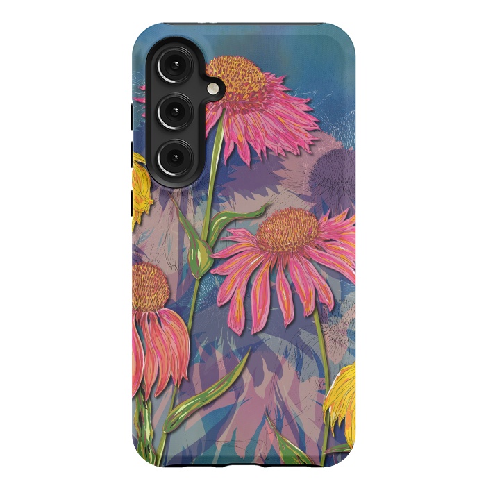 Galaxy S24 Plus StrongFit Pink Coneflowers by Lotti Brown