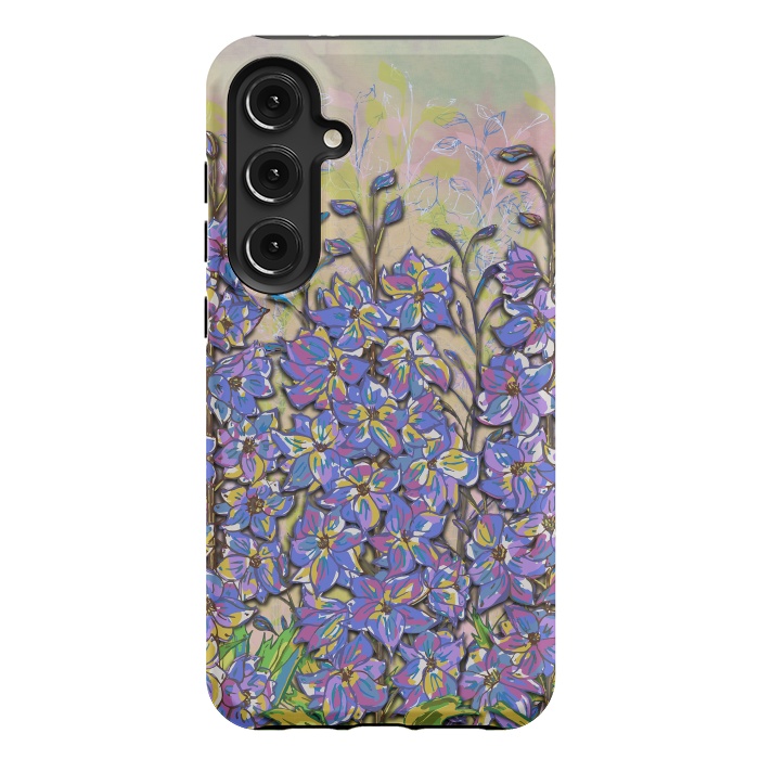 Galaxy S24 Plus StrongFit Darling Delphiniums by Lotti Brown