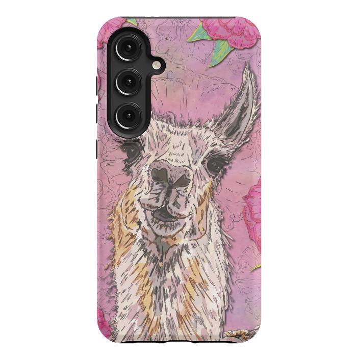 Galaxy S24 Plus StrongFit Perfectly Pink Llama by Lotti Brown