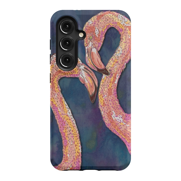 Galaxy S24 StrongFit Pink Flamingos by Lotti Brown