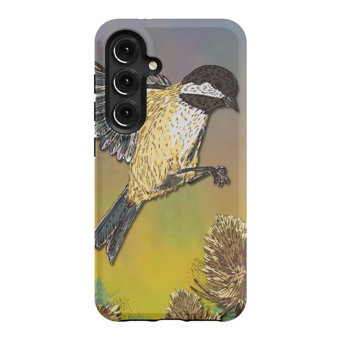 Galaxy S24 StrongFit Harvest Mouse and Teasels by Lotti Brown
