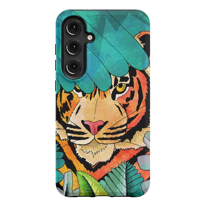 Galaxy S24 Plus StrongFit Jungle tiger hunter by Steve Wade (Swade)