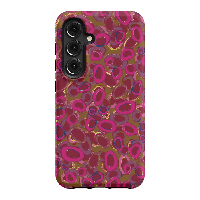 Galaxy S24 StrongFit Bold Circles - Red & Pink by Lotti Brown