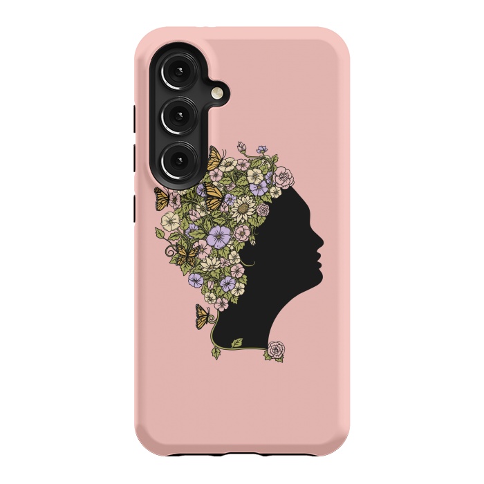 Galaxy S24 StrongFit Floral Lady Pink by Coffee Man