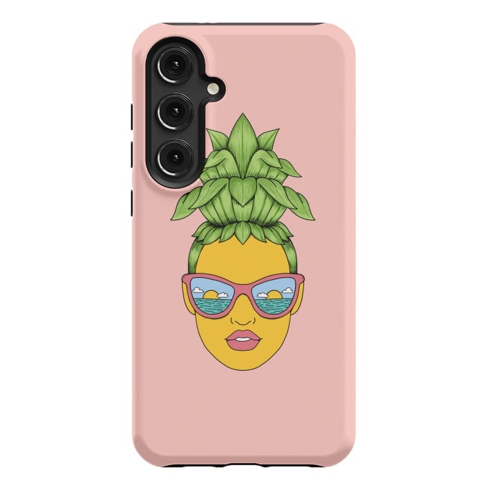 Galaxy S24 Plus StrongFit Pineapple Girl Pink by Coffee Man