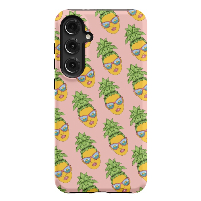 Galaxy S24 Plus StrongFit Pineapple Girl Pattern Pink by Coffee Man