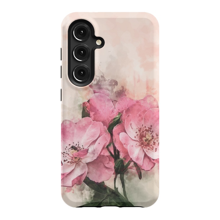 Galaxy S24 StrongFit Vintage Pink Flower by Creativeaxle