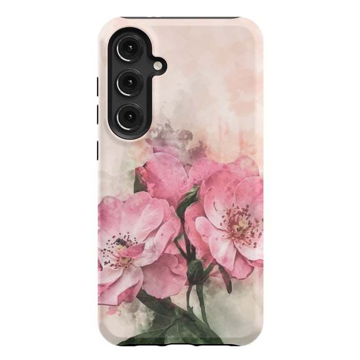 Galaxy S24 Plus StrongFit Vintage Pink Flower by Creativeaxle