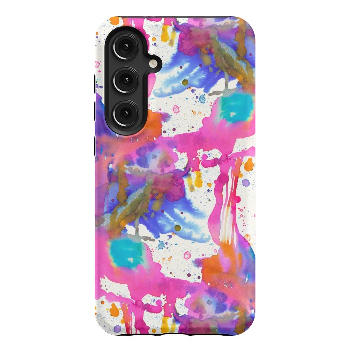 Galaxy S24 Plus StrongFit Paint Splashes Pink by Ninola Design