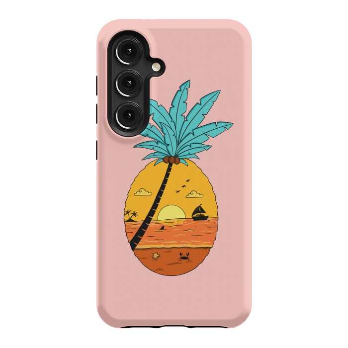 Galaxy S24 StrongFit Pineapple Nature pink by Coffee Man