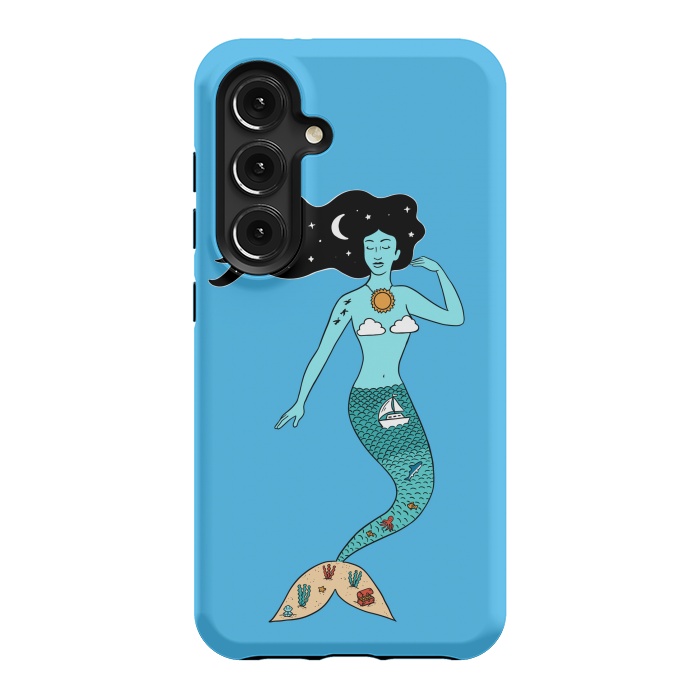 Galaxy S24 StrongFit Mermaid Nature Blue by Coffee Man