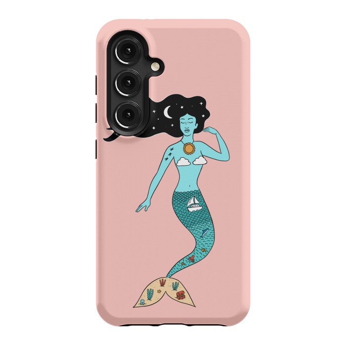 Galaxy S24 StrongFit Mermaid Nature Pink by Coffee Man