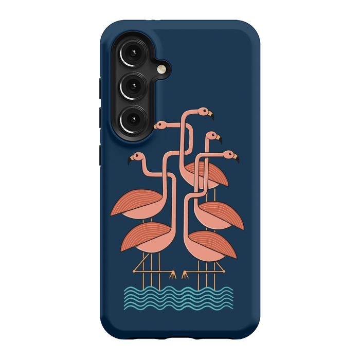 Galaxy S24 StrongFit Flamingos blue by Coffee Man