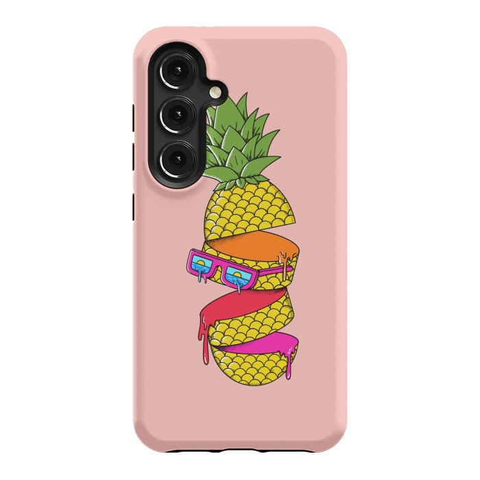 Galaxy S24 StrongFit Pineapple Colors Pink by Coffee Man
