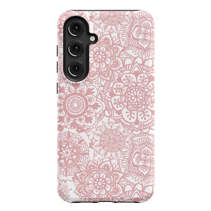 Galaxy S24 Plus StrongFit Light Pink Mandala Pattern by Julie Erin Designs