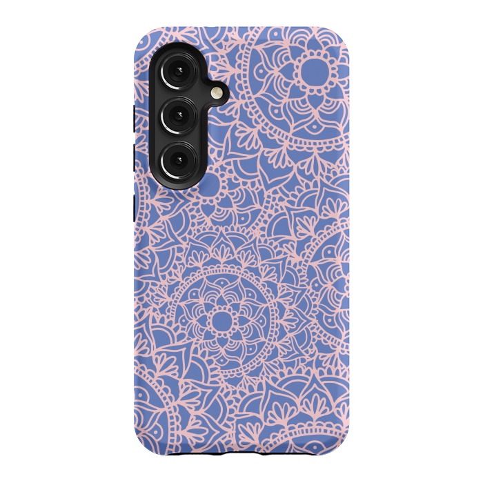 Galaxy S24 StrongFit Pink and Mauve Mandala Pattern by Julie Erin Designs