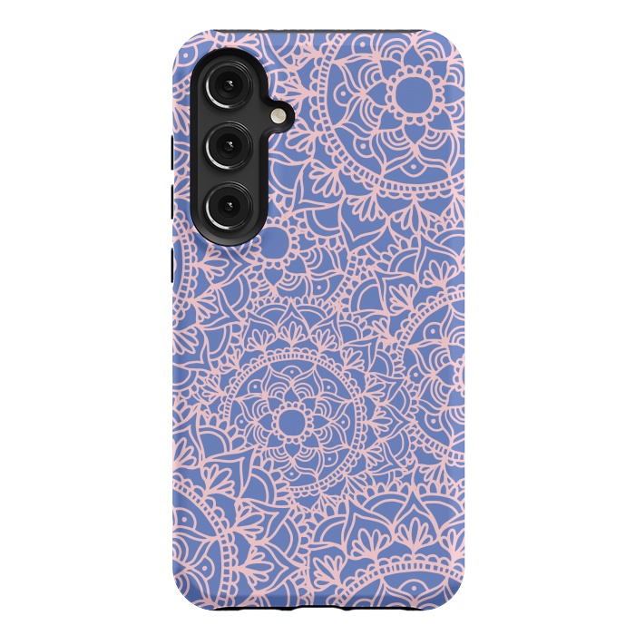 Galaxy S24 Plus StrongFit Pink and Mauve Mandala Pattern by Julie Erin Designs